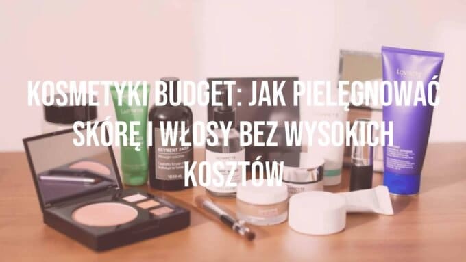 Aesthetic arrangement of affordable skincare and makeup products on a simple wooden table, soft natural lighting, pastel background, minimalist yet inviting vibe, realistic style.