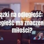 A couple smiling at each other through video call screens, warm lighting, cozy atmosphere, long-distance love, modern romance, digital connection.