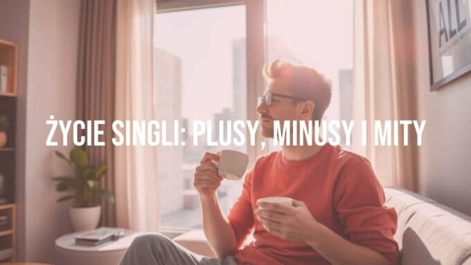 Happy single person enjoying coffee in a modern city apartment, sunlight through the window, relaxed and independent atmosphere, realistic style.