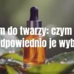 A small, elegant glass bottle of facial serum with a dropper, surrounded by fresh green leaves and dew drops, soft glowing light, hyperrealistic