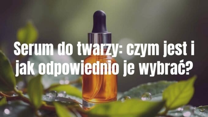 A small, elegant glass bottle of facial serum with a dropper, surrounded by fresh green leaves and dew drops, soft glowing light, hyperrealistic