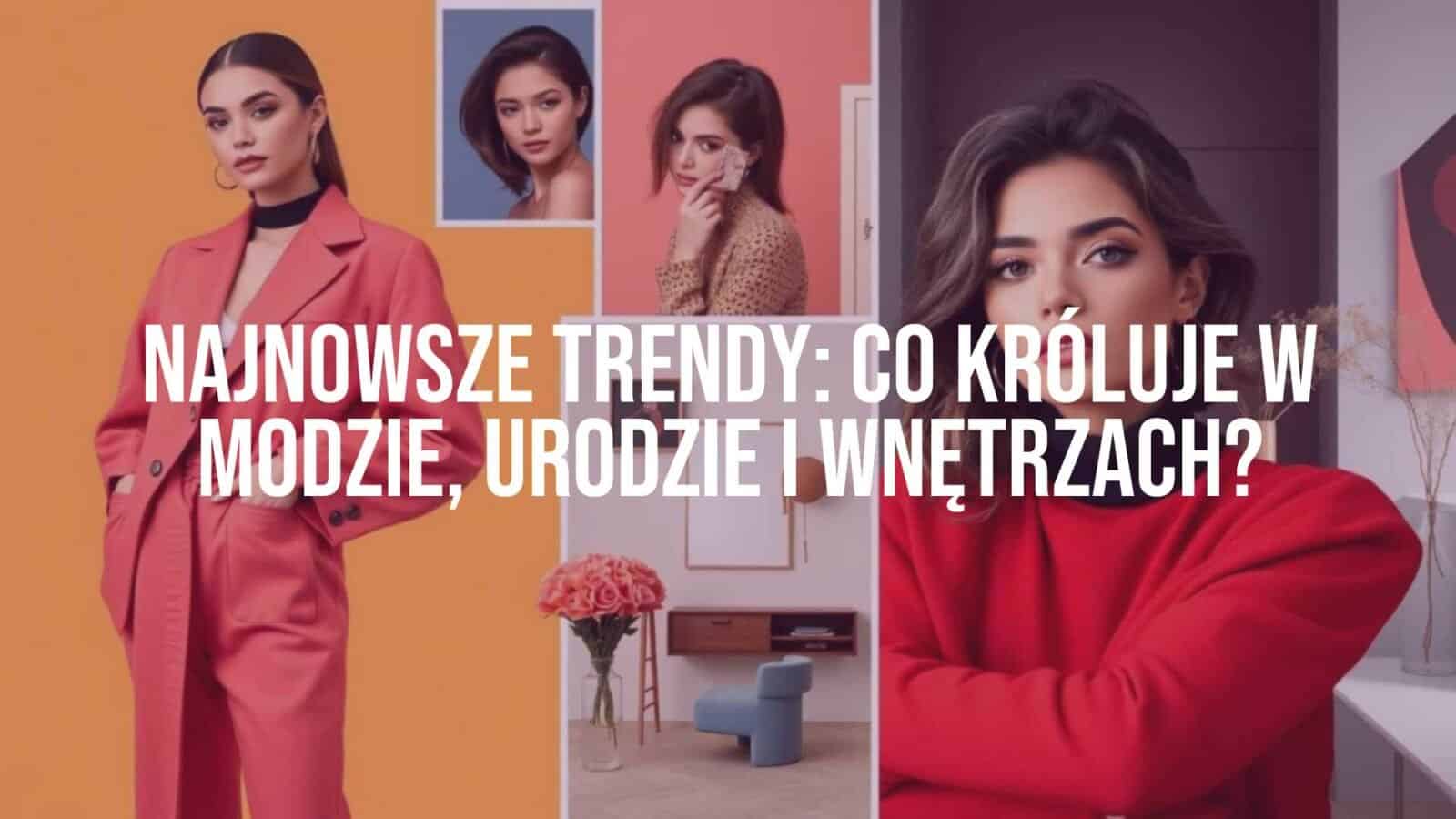 Stylish collage of fashion, beauty, and interior design trends, modern aesthetic, vibrant colors, minimalist.