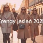 Fashionable autumn 2025 street style, cozy oversized sweaters, elegant coats in neutral tones, bold accessories, urban setting, golden hour lighting, realistic.