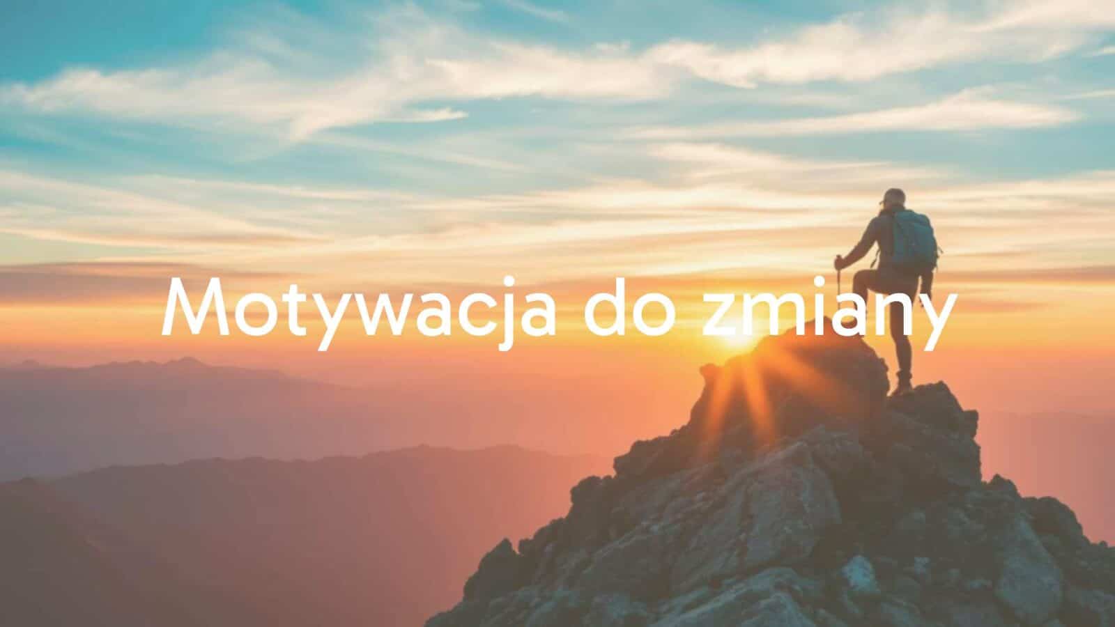 A person climbing a mountain at sunrise, symbolizing motivation and change, inspirational, vibrant colors, realistic.