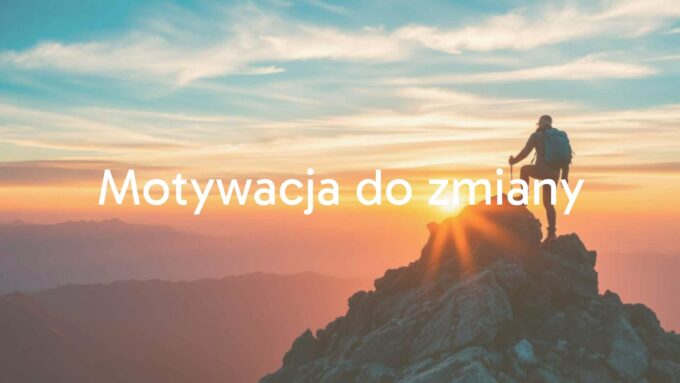 A person climbing a mountain at sunrise, symbolizing motivation and change, inspirational, vibrant colors, realistic.