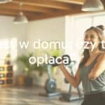 A happy woman exercising at home with dumbbells, bright and clean home gym, natural light, realistic.