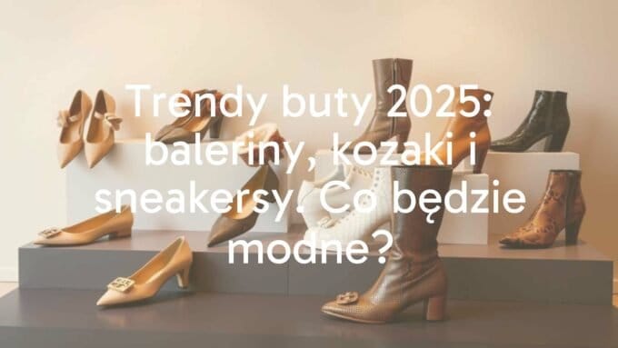 Stylish collection of 2025 shoes including ballet flats, boots, and sneakers on a modern display, elegant and bold designs with lace, ruffles, and animal prints, minimalist yet luxurious background.