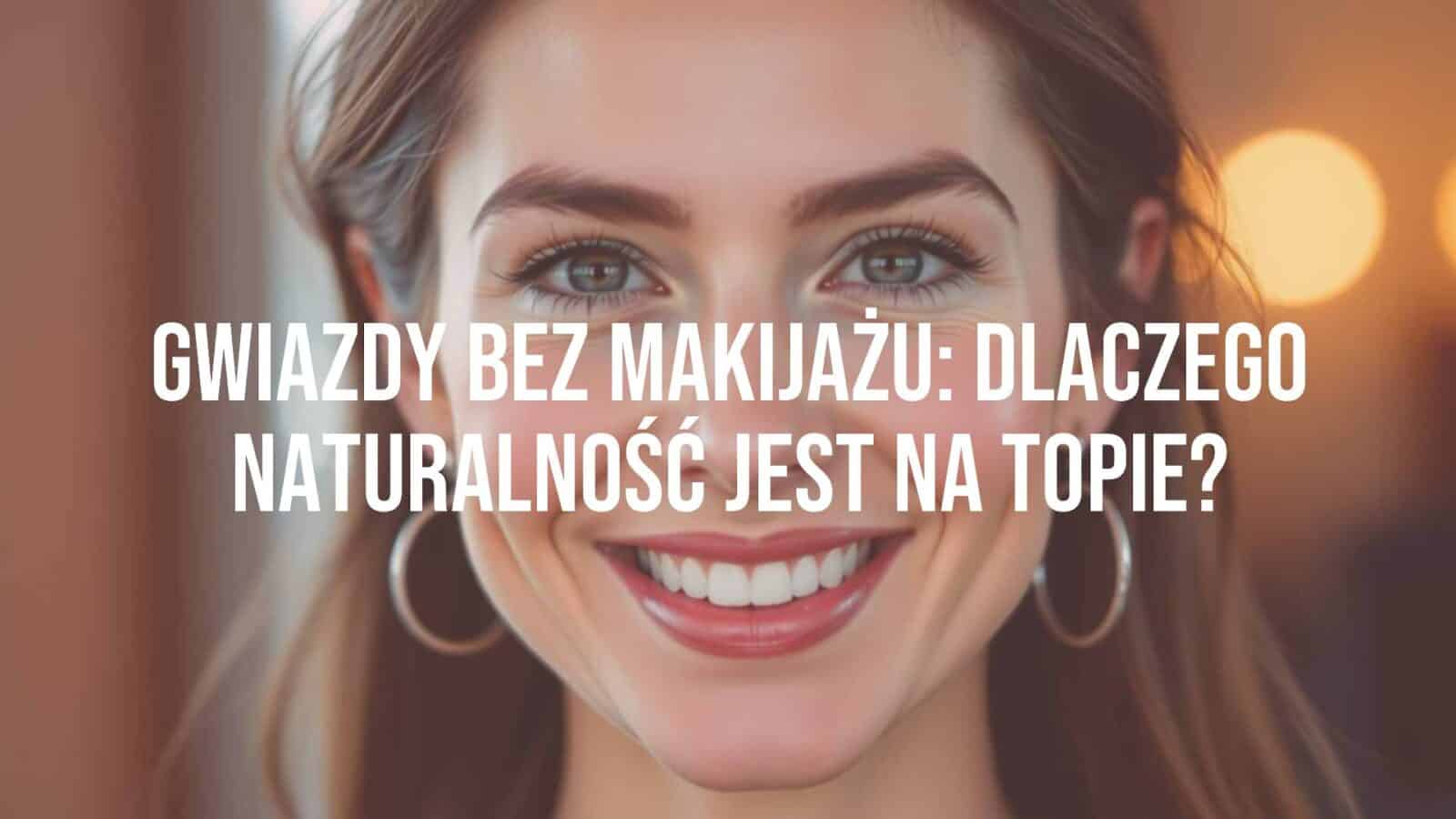 A beautiful celebrity with natural no-makeup look, smiling confidently, soft natural lighting, realistic style.