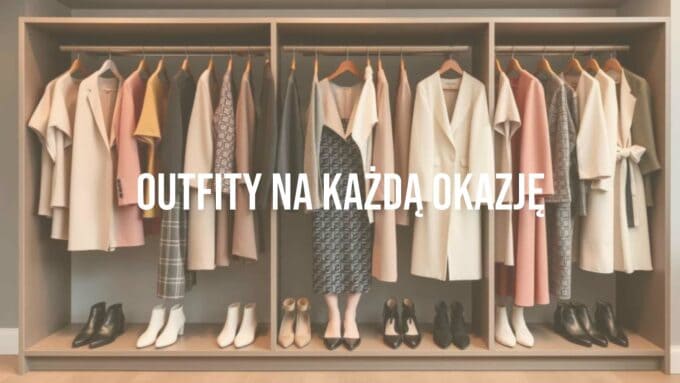 Stylish outfits for different occasions, modern wardrobe organization, elegant clothing combinations, neutral tones with pops of color, minimalist fashion, realistic.