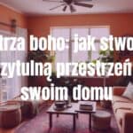 Cozy boho living room, warm colors, mixed textures, plants, vintage furniture, eclectic decor, natural light, inviting atmosphere, realistic.